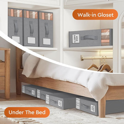 Sturdy Foldable Bed Sheet Closet Organizers and Storage