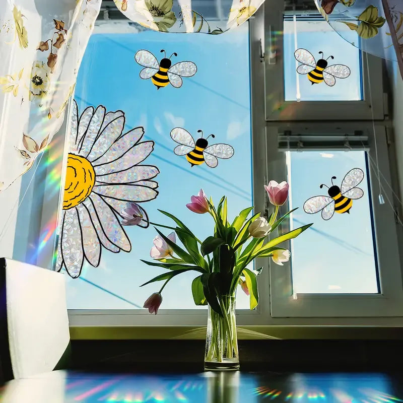 🐝🌻Adorable Bees Style Glass Sticker