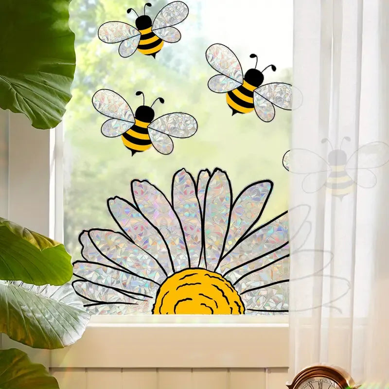🐝🌻Adorable Bees Style Glass Sticker