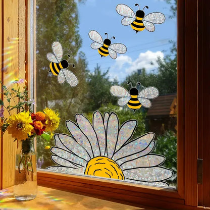 🐝🌻Adorable Bees Style Glass Sticker