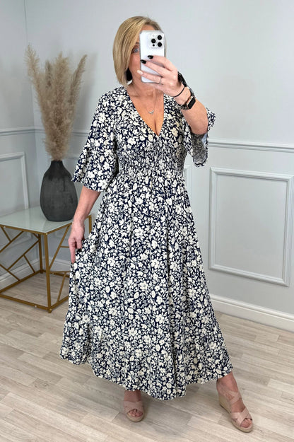 Leopard Shirred Waist Dress