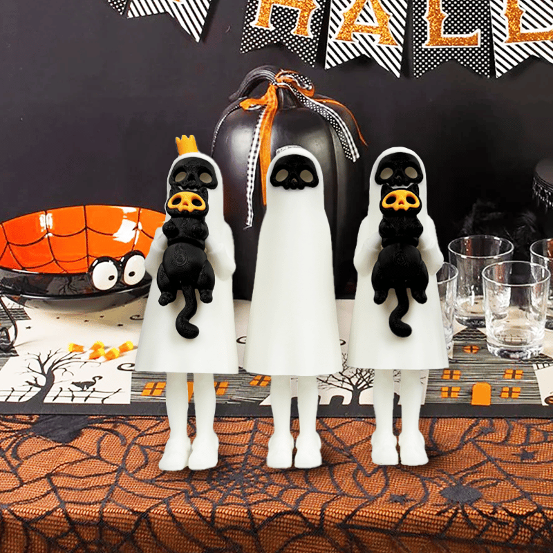 👻3D printed Halloween Ghost and Cat Figurines🐈‍⬛