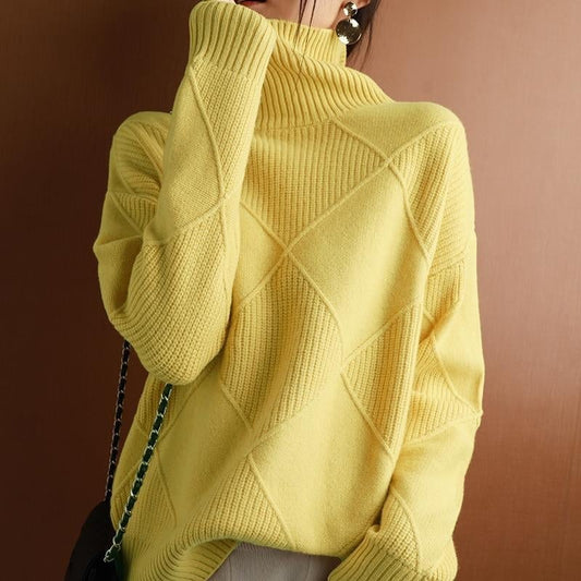 Loose Turtleneck Sweater Cardigan