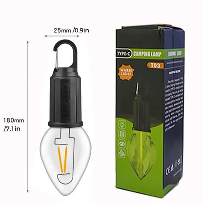 💡 New Outdoor Camping Hanging Type-C Charging Retro Bulb Light💡