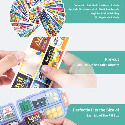 Travel Pill Organizer Box (161 Labels for Customization)