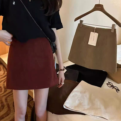 A-line Corduroy Casual Skirt