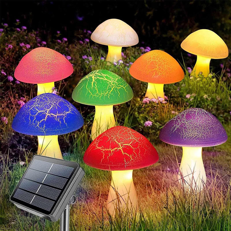 Solar-Powered Mushroom Garden Lights