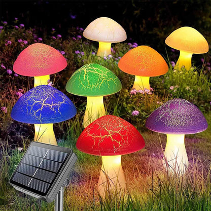 Solar-Powered Mushroom Garden Lights