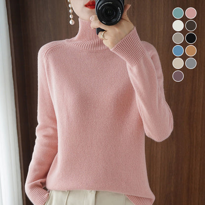 Women's Solid Turtleneck Knit Sweater