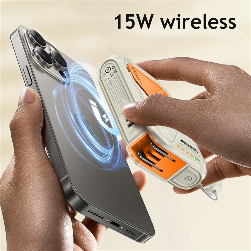 Multi-Functional 10000mAh Portable Wireless+Wired Charging Power Bank