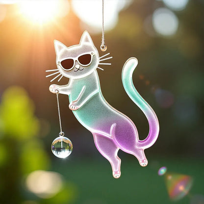 😺Limited Edition Hot Sale 49% Off-Colorful Cat Sun Catcher