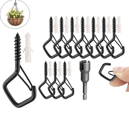 🌲Christmas Sale 49% OFF🌲 -10pcs Square Snap Hanging Hooks - Anti-Drop Bonsai Hooks with Safety Buckles for Christmas Rope String Lights