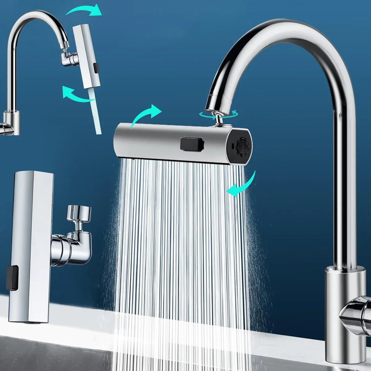 🔥3 in 1 360° Waterfall Kitchen Faucet