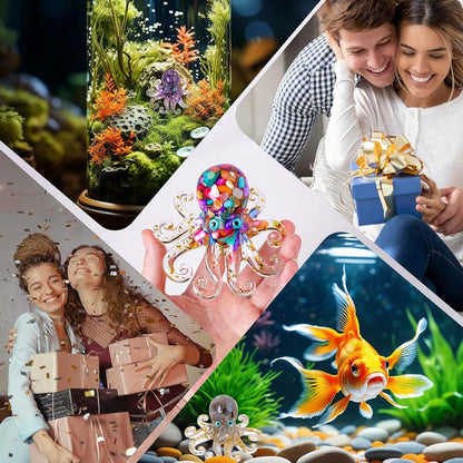 🔮Natural Crystal Gravel Octopus Decor🐙