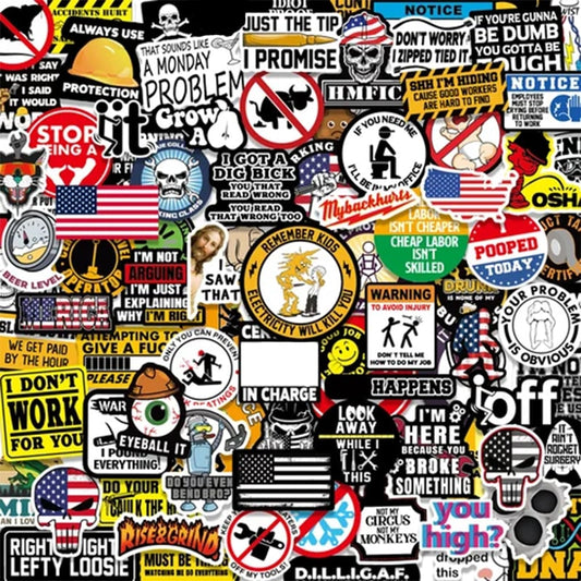 150pcs Hard Hat Stickers Pack(DIRTY) - Perfect for Helmets, Toolboxes..