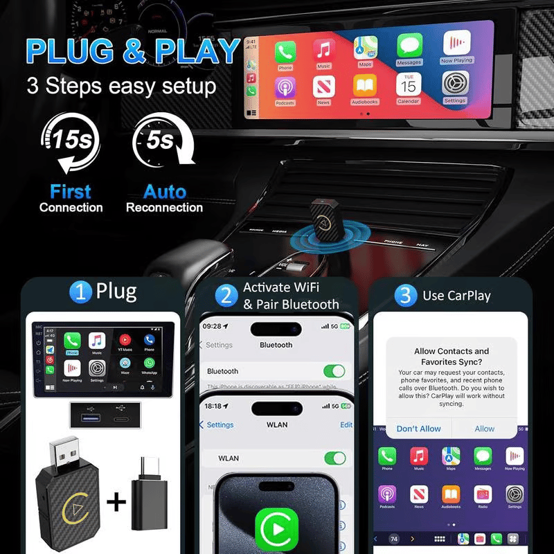 ⌛LAST DAY 49% OFF - Mini Wireless CarPlay Adapter