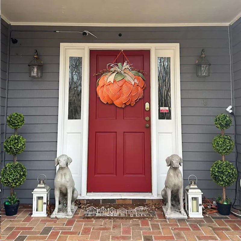 🔥Fall Hot Sale 49%OFF🎃Handmade Halloween Pumpkin Wreath For Front Door
