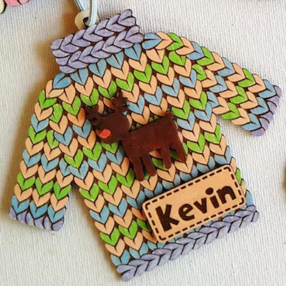 Wooden DIY Knitted Ornaments