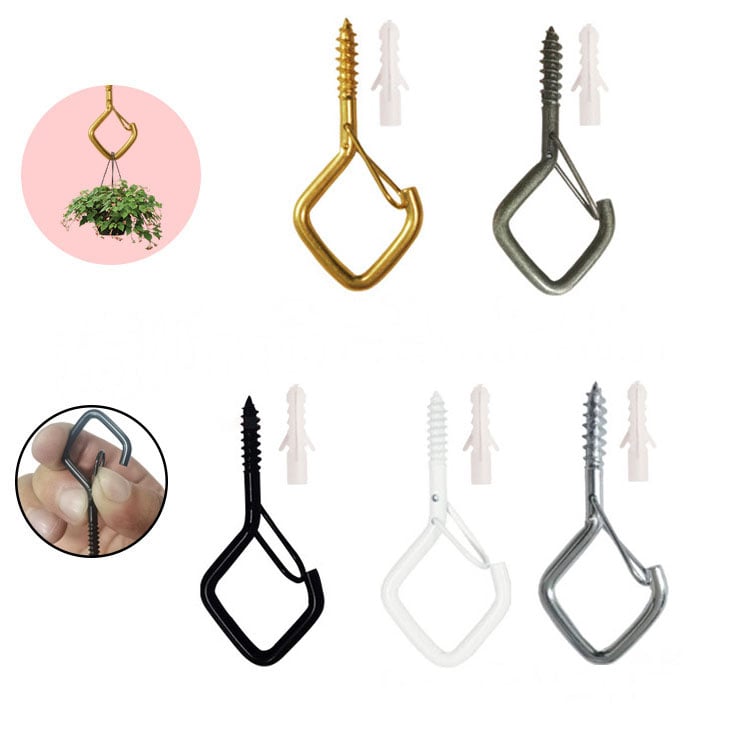 🌲Christmas Sale 49% OFF🌲 -10pcs Square Snap Hanging Hooks - Anti-Drop Bonsai Hooks with Safety Buckles for Christmas Rope String Lights