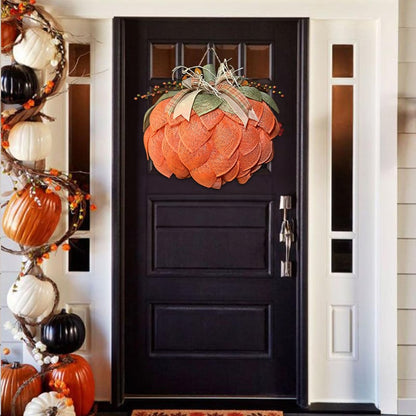🔥Fall Hot Sale 49%OFF🎃Handmade Halloween Pumpkin Wreath For Front Door