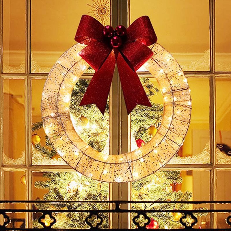 💖Outdoor Christmas LED wreath(Diameter 30cm)