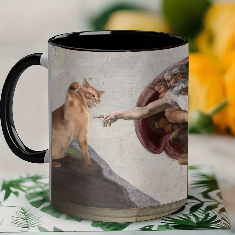 Vintage Funny Cat Art Mug