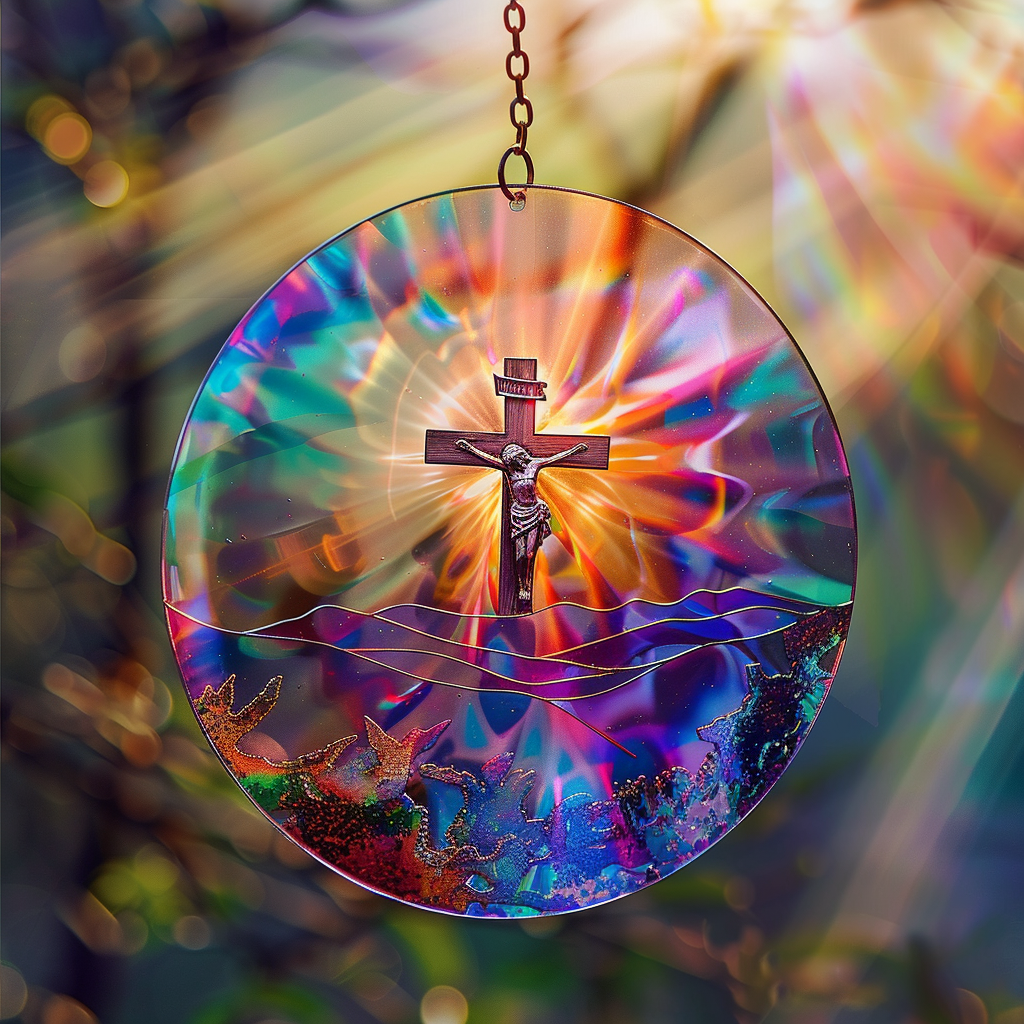 ✝Cross Suncatcher Decorations