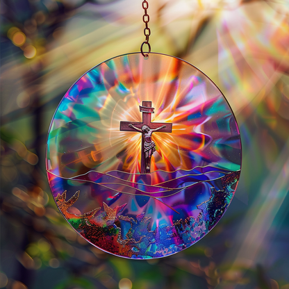 ✝Cross Suncatcher Decorations