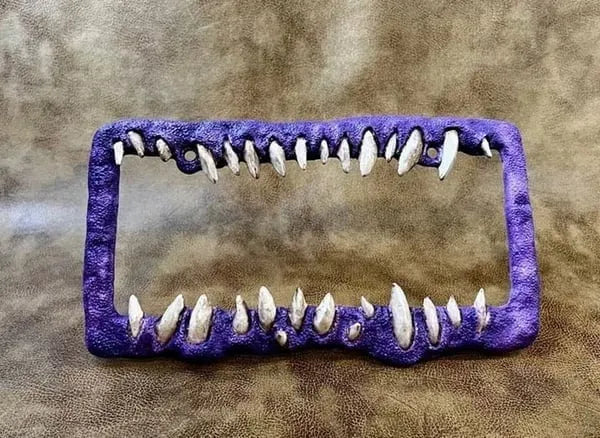🤩Creature teeth license plate