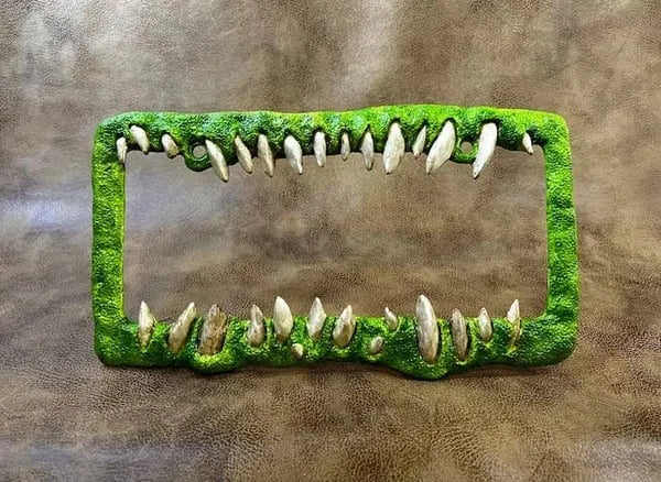 🤩Creature teeth license plate