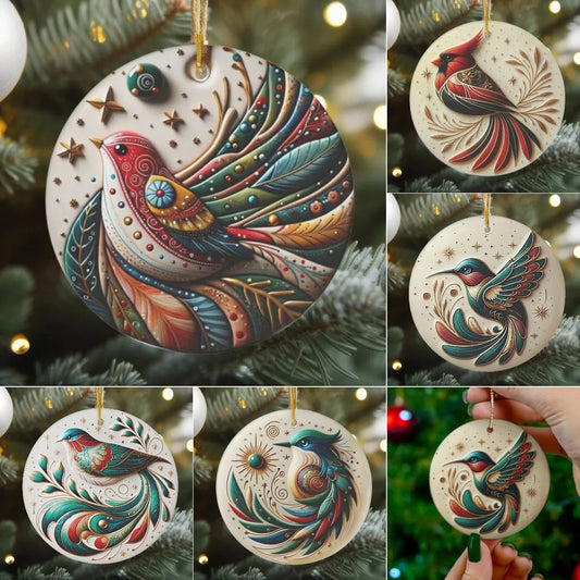 🎅CHRISTMAS SALE 50% OFF🎄Bird Of Many Colors Ceramic Christmas Ornament🐦