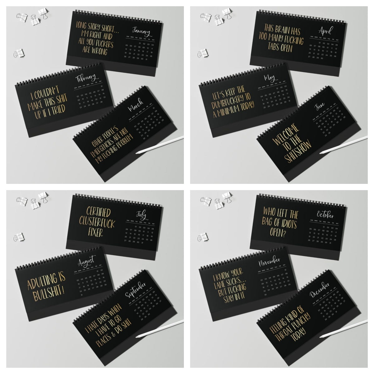 2025 Desk Calendar for Tired-Ass Employees-Shit I Want To Say At Work But Can't