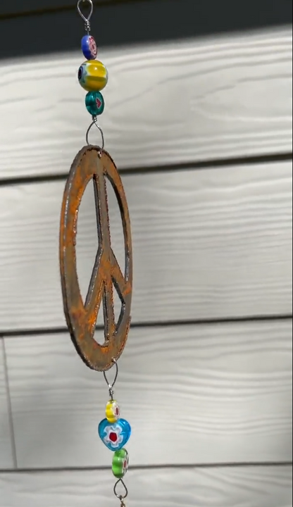 🔥🔥2025 Mother's Day Gift 50% Off--Rusty Peace and Love Wind Chime