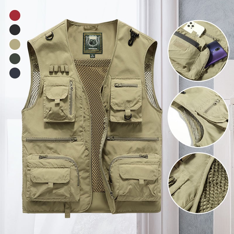 🔥Last day 48% OFF - 😍Breathable Mesh Zip Cargo Vest
