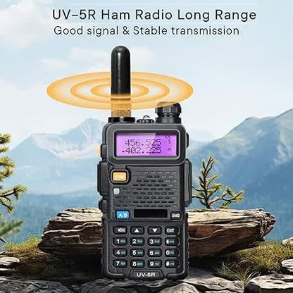 💥UV-5R Ham Radios Long Range—8W Dual Band Rechargeable Walkie Talkie Portable Two