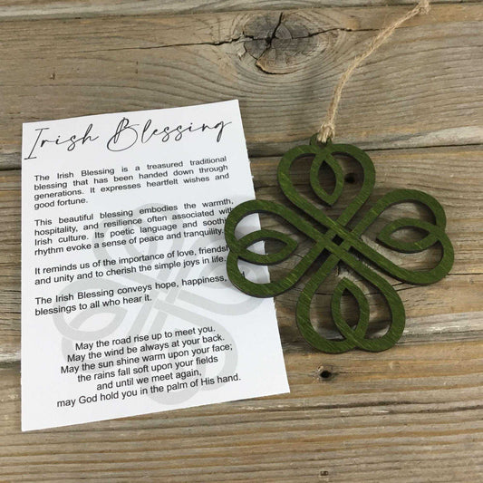 🍀Irish Blessings Four Leaf Clover Story Card Ornament
