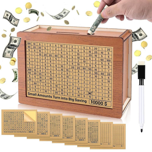 🔥Promotion Save- 49% OFF🔥-Cash Vault Wooden Savings Box🎁