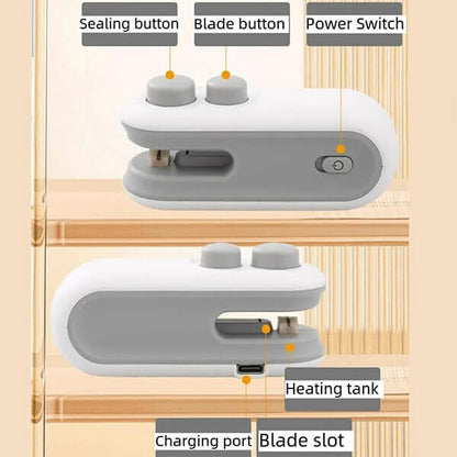 SealEase Mini 2-in-1 Sealer and Cutter with USB-C Charging