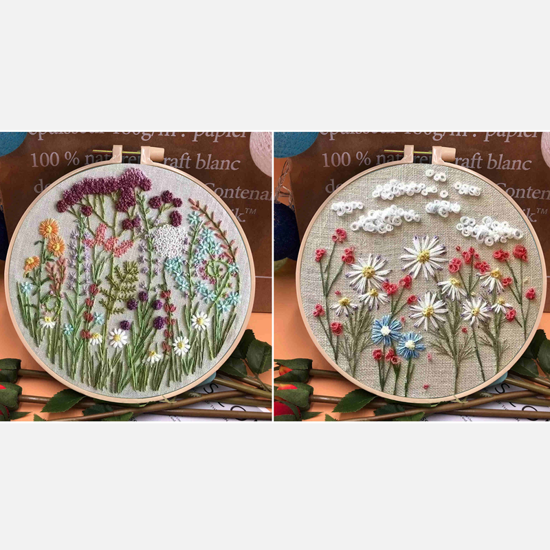 Perfect Gift - Embroidery Hoop Flower Kit for Beginner