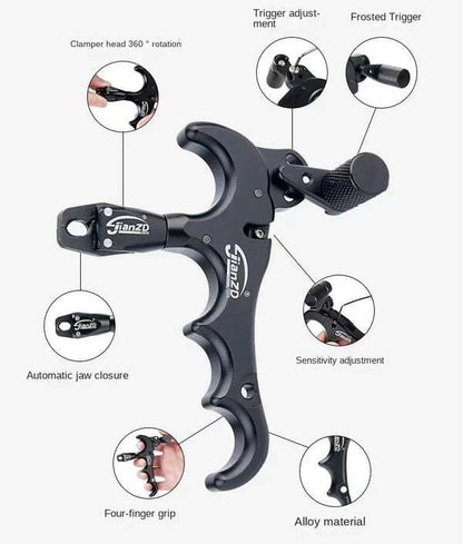 🔥Last Day Promotion 49% OFF-360° Rotatable Three-finger Bow Release Tool Black