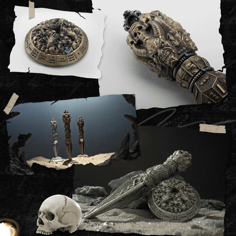 🔥Last Day 49% OFF💀Metal Wand Skull Dice & Bone RPG Dice Set