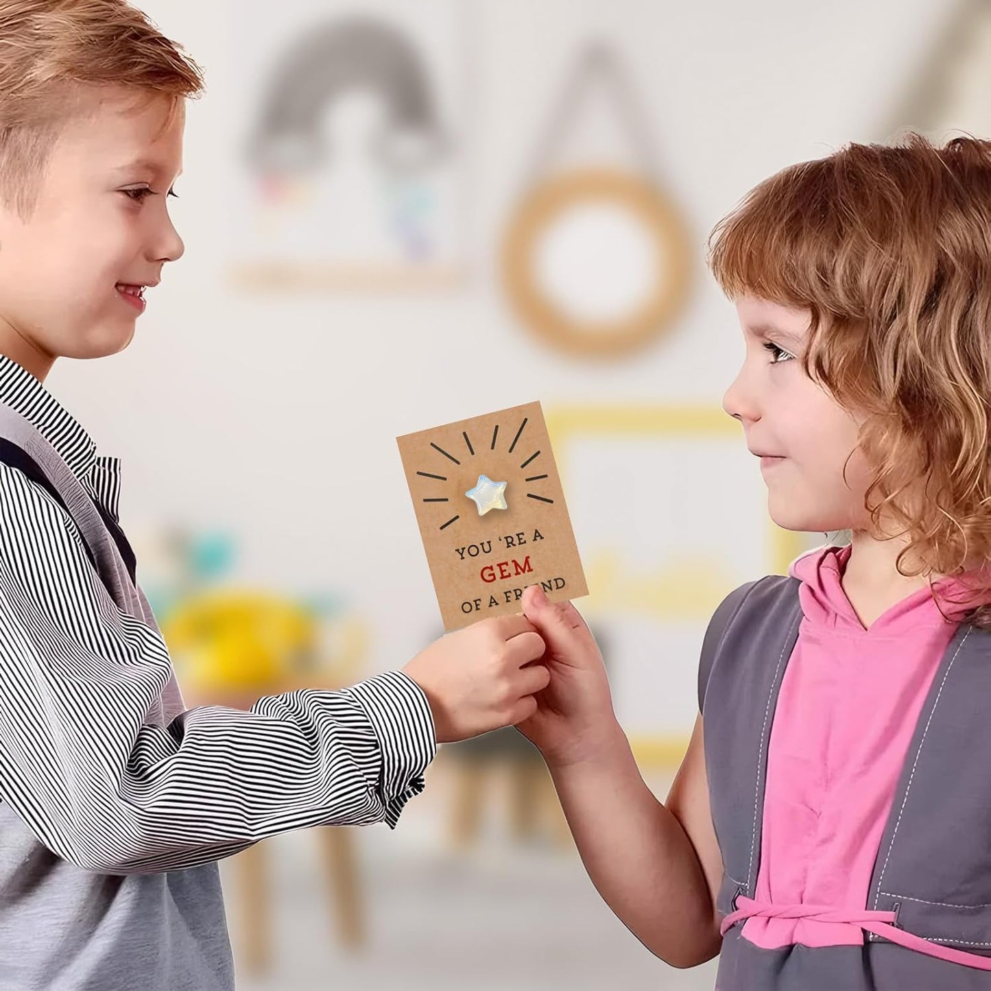 24pcs Cards with Star-Shape -Valentines Day Gifts for Kids