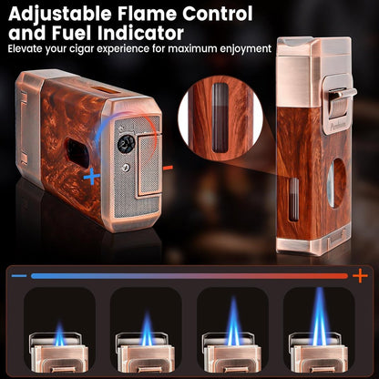All-in-One Torch Lighter with Built-in Cutter V Cut