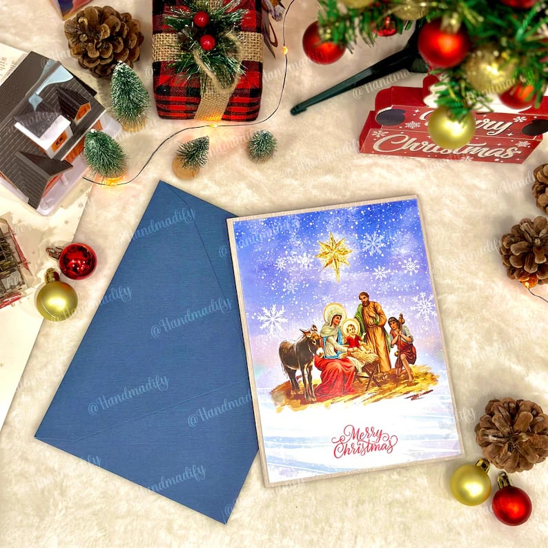 🎄🎅Early Christmas Promotion - 49% OFF🎄Handcrafted 3D Nativity Scene Christmas Scene Greeting Card