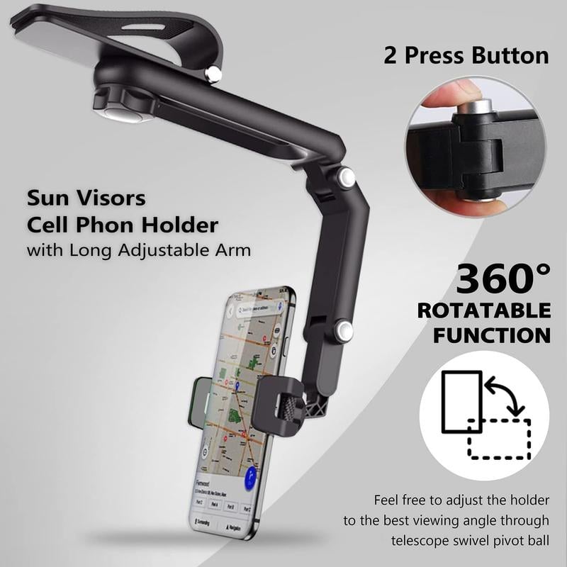 2025 New 1080° Multi-Function Sun Visor Universal 360 Degree Rotating Phone Holder