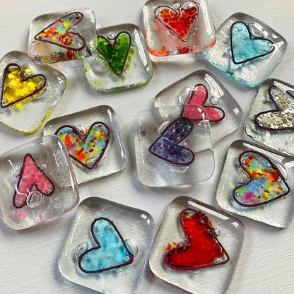 🔥Hot Sale🔥 Fused Glass Heart Shaped Keepsake