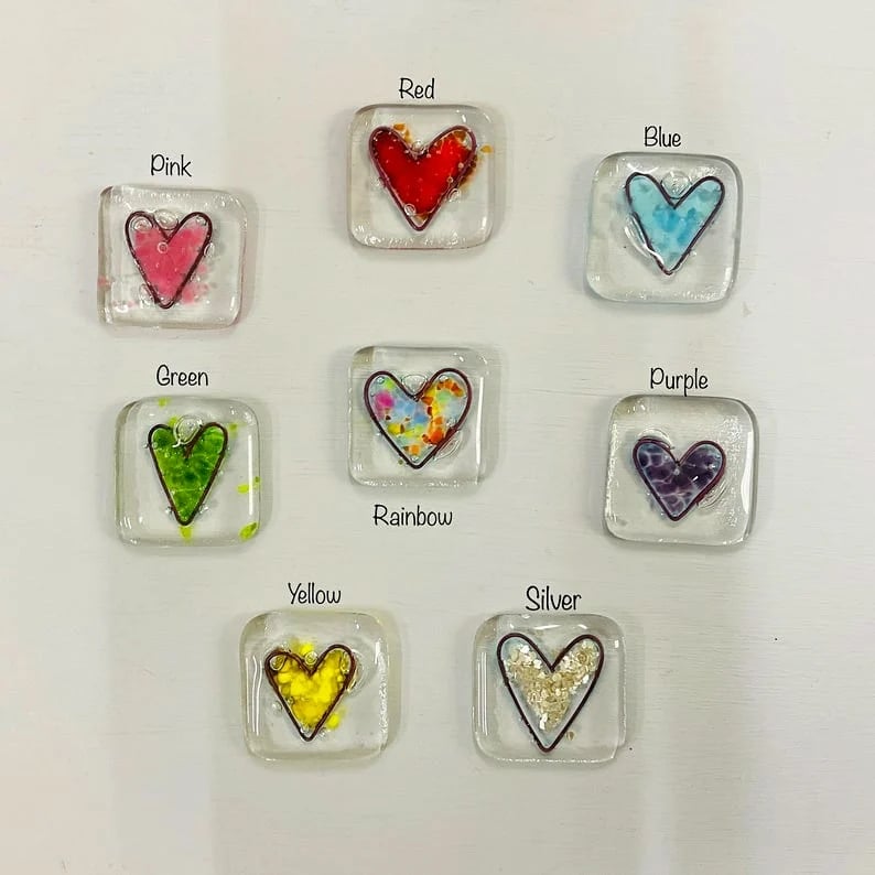 🔥Hot Sale🔥 Fused Glass Heart Shaped Keepsake