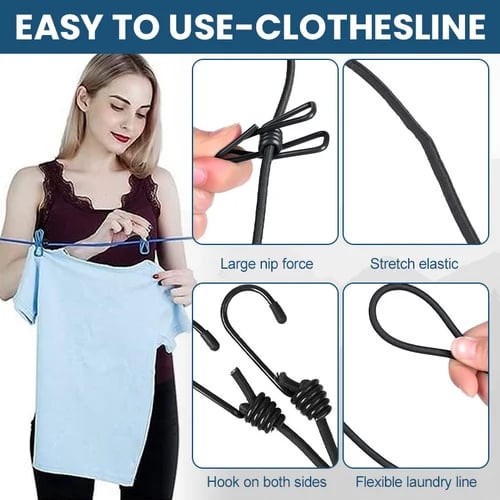 🎁 Portable Clothesline for Camping/Backyard/RV