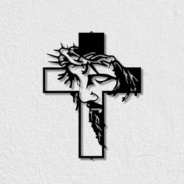 🔥Last Day Promotion-70% OFF🔥Jesus Cross Metal Sign Christ Wall Art Decor