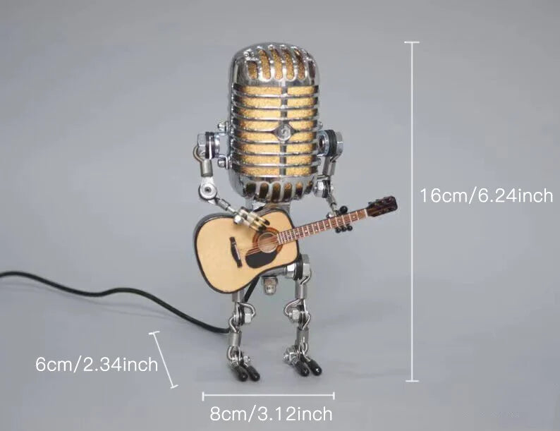 🎁Vintage Microphone Robot Desk Lamp - Get Free Guitar!!
